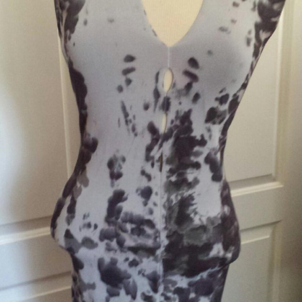 small short dress party XS black white dyed 0 2 4
